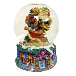 Crinkle Claus Santa In Chimney Waterdome 659600 Christmas Decorative Collectable